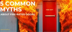 Custom-designed fire-rated door with glazed panel for aesthetics