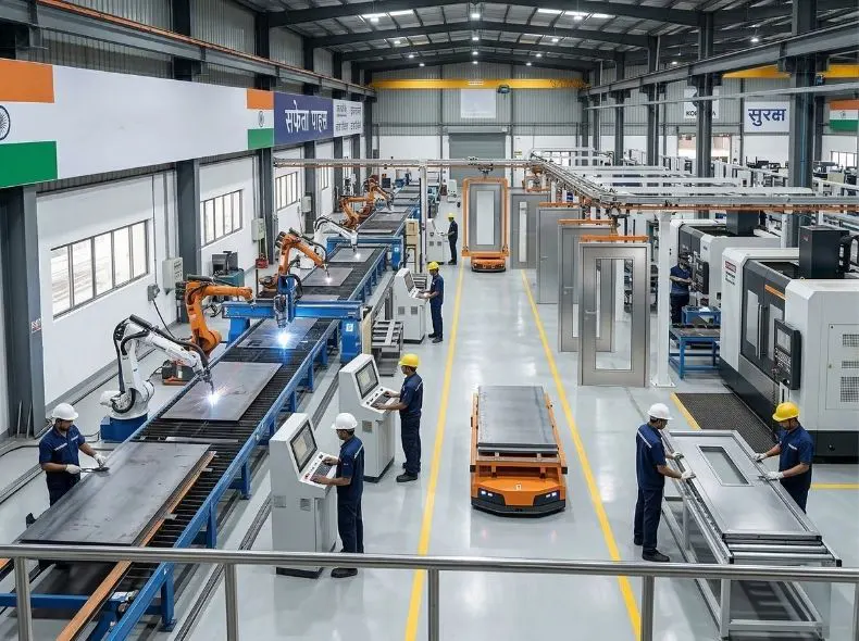 KOR India manufacturing facility in Greater Noida producing IS 3614 certified fire doors