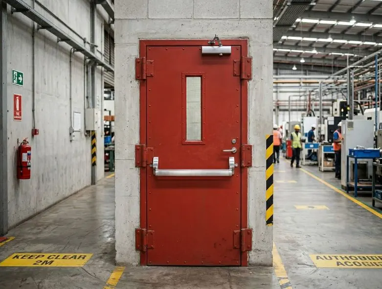 KOR India steel fire doors installation in Greater Noida factory
