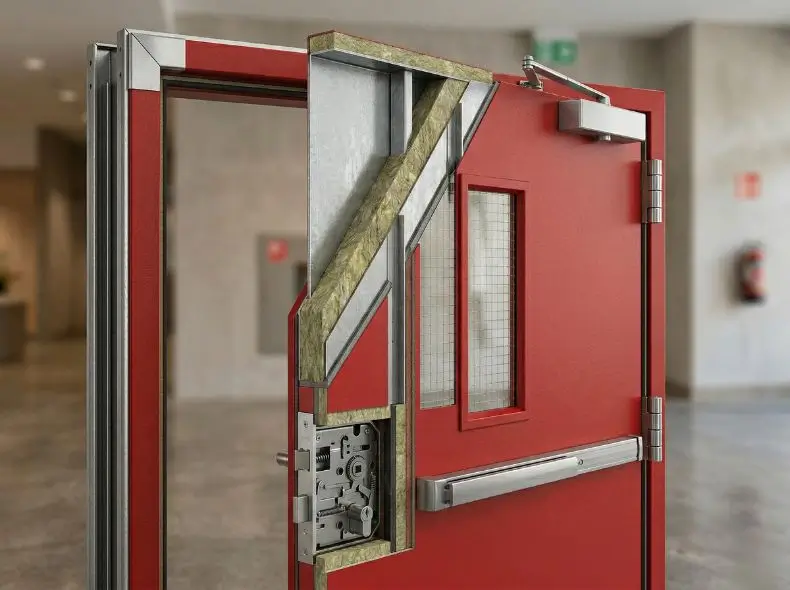 Steel fire rated door showing price factors and hardware options