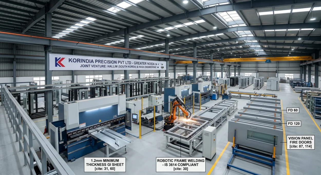 KOR India industrial fire doors with integrated vision panel
