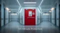 120 Minute Rated Fire Door Equipped With A Clear, Multi Laminate Glass Vision Panel